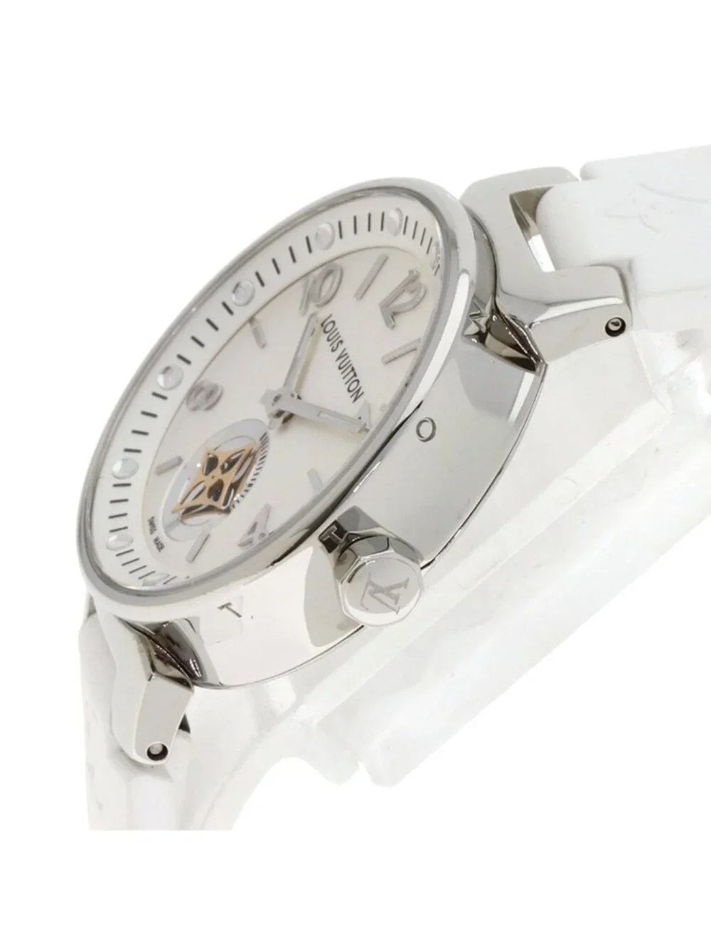 Louis Vuitton Tambour Moon Star PM Watch SS Rubber